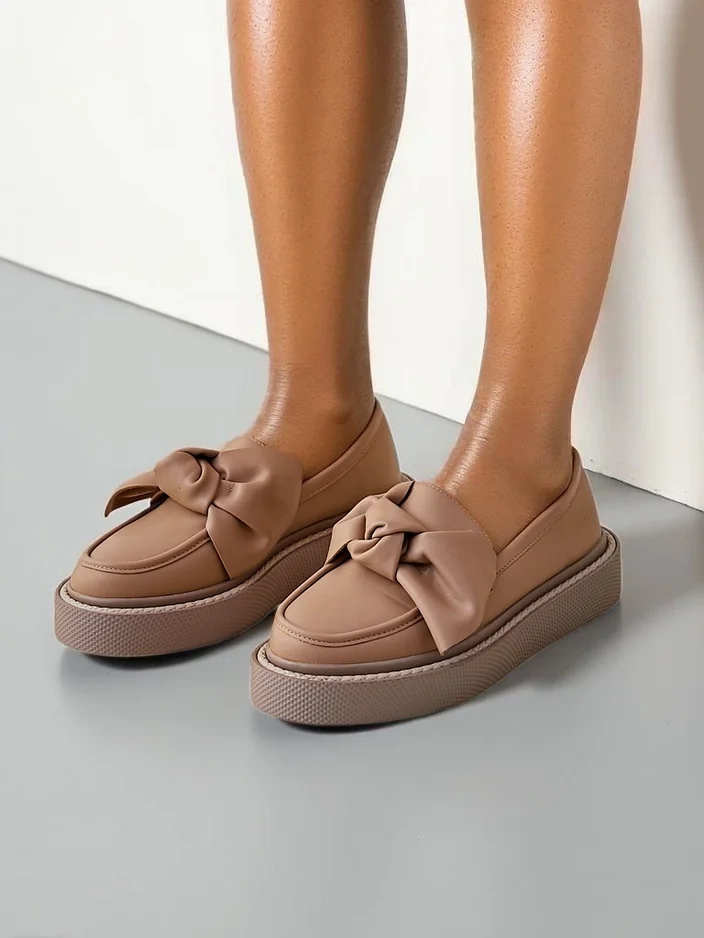 Royalfashion Elegantní dámské mokasíny s mašlí Ortto