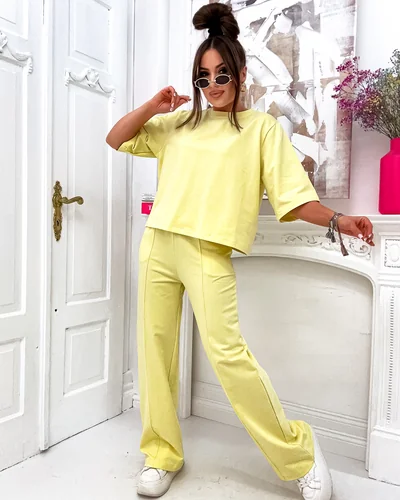 Royalfashion Жіночий бавовняний комплект з широкими штанами