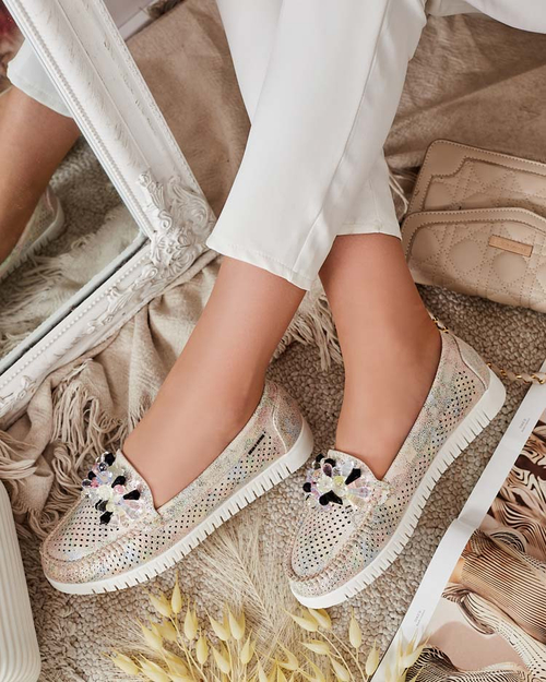 Royalfashion Жіночі ажурні мокасини з бісеру Nasfali