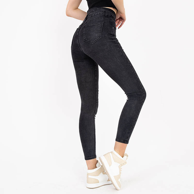 Чорні жіночі джинси з високою талією