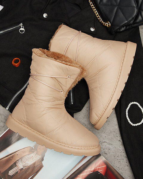 Světle hnědá dámská obuv a'la snow boots Amirfu- Obuv