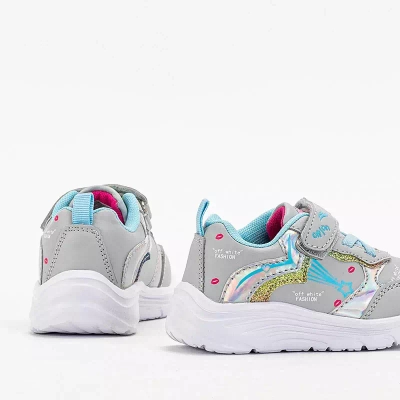 OUTLET Světle šedé dívčí sportovní boty s potiskem Jako- Footwear