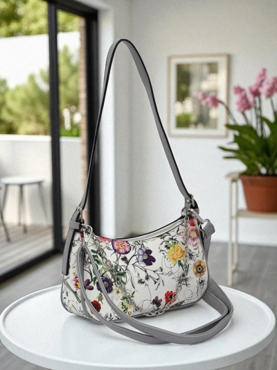 Royalfashion Malá dámská kabelka z eko kůže s květinovým potiskem Lily Bloom