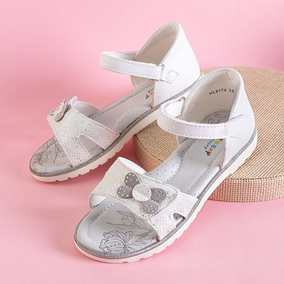 Білі дитячі босоніжки з бантиком Luisira