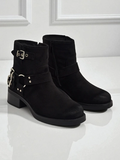 Жіночі ботильйони з екозамші з пряжками Valtos