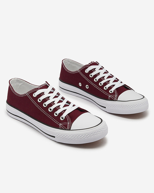 Бордові жіночі класичні кеди на шнурівці Ogisa - Взуття