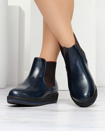 Tmavě modré dámské klínové boty Stasia - obuv