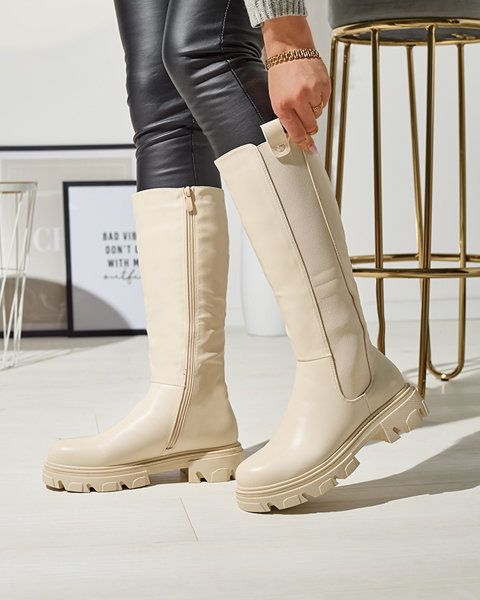 Krémové dámské polobotky Vebissa- Obuv