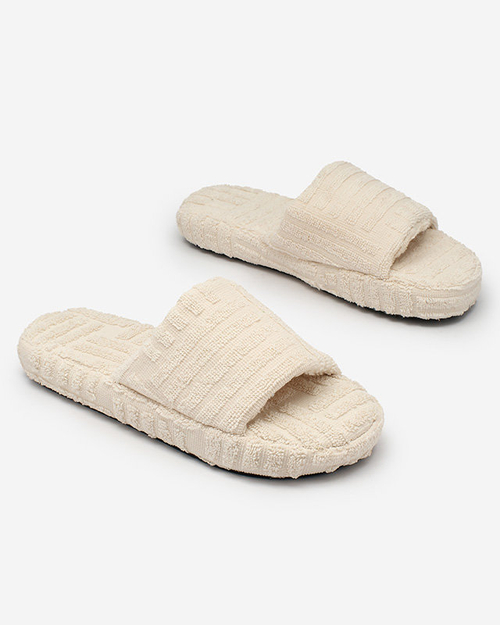 Жіночі шльопанці з тканини Royalfashion бежеві Tylles