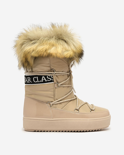 Royalfashion Světle hnědé nazouvací boty a'la snow boots for women Gomllo