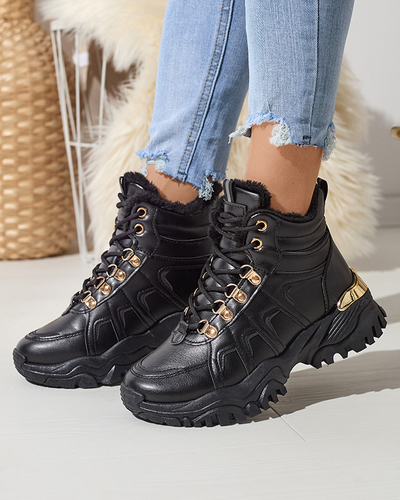 Чорні черевики з екошкіри Vetorr- Взуття