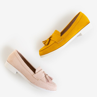 Жовті жіночі лофери з бахромою Atrugiel