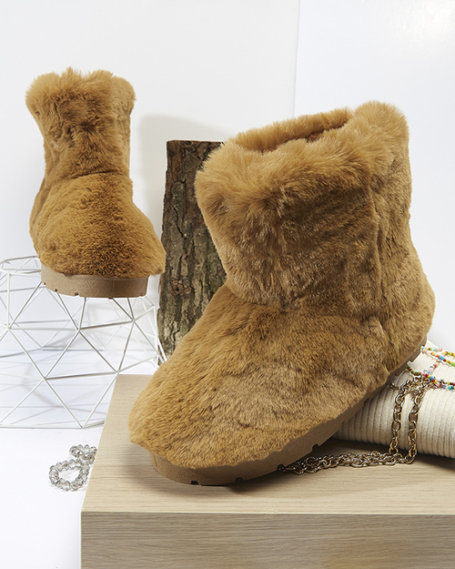 Жіночі хутряні черевики коричневого кольору Ottola