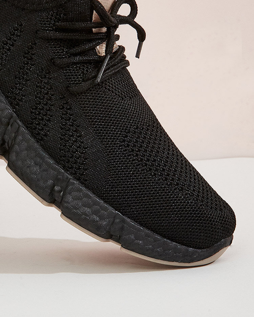 Чорні жіночі кросівки з бежевими вставками Bommgi