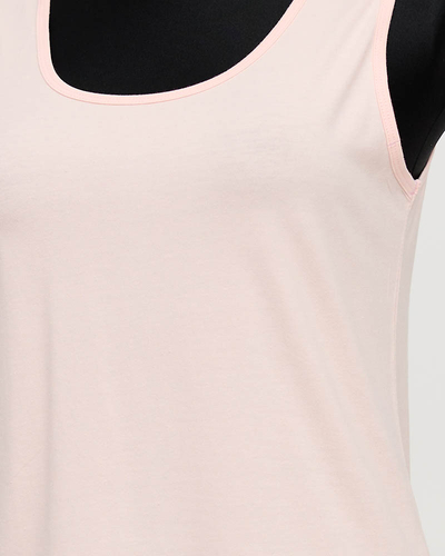 Světle růžové dámské tričko s ramínky PLUS SIZE - Oblečení
