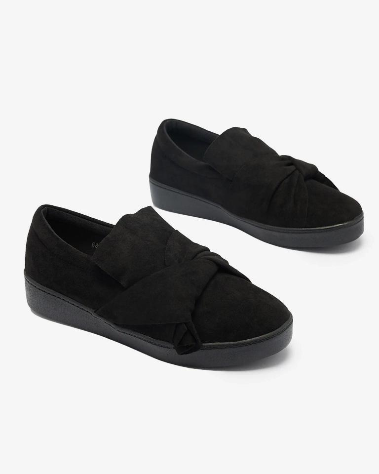 Černé dámské slip on tenisky z ekokůže Bliwix - Obuv