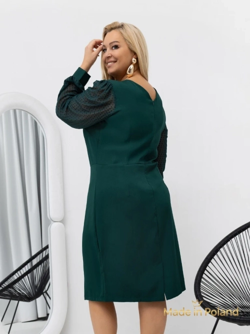 Елегантна жіноча міні-сукня з сітчастими рукавами Evilla