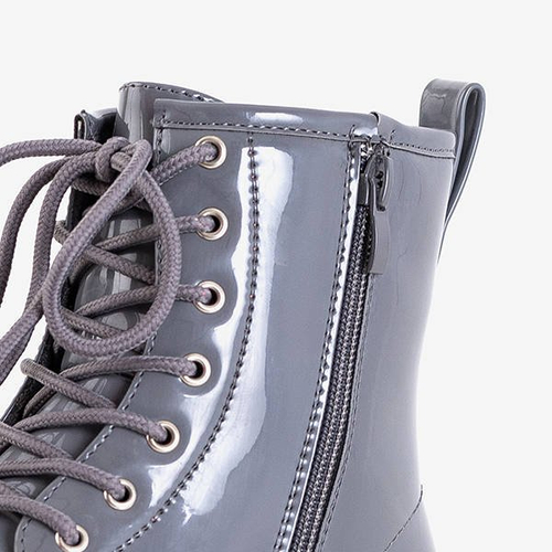 Cірі дитячі лаковані черевики Isibeal - Взуття