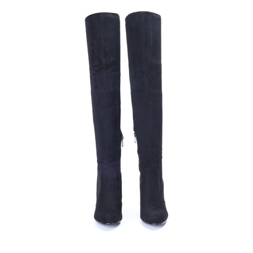 Чорні черевики на високій стійці Кришталь - Взуття