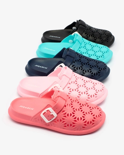 Royalfashion Námořnicky modré prolamované dámské žabky Fuslli