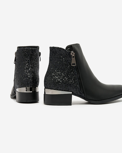 Royalfashion Černé dámské kozačky s brokátem Brosecco