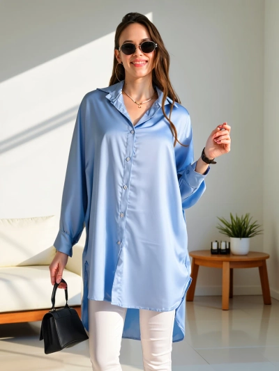 Royalfashion Dlouhá oversized košile pro ženy