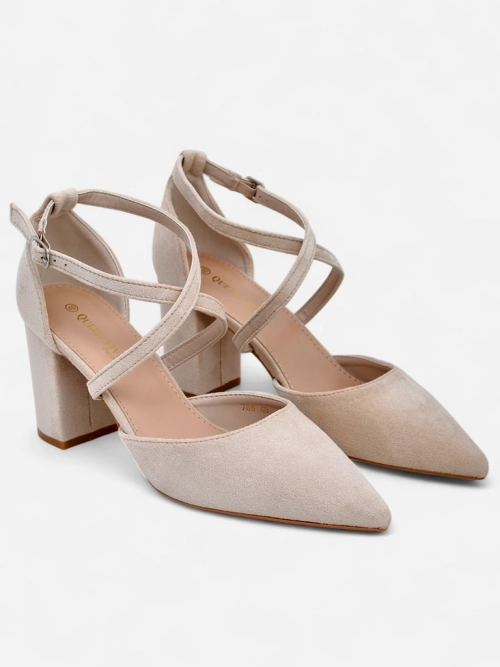 Royalfashion жіночі еко-замшеві туфлі на підборах з ремінцями Kanastru