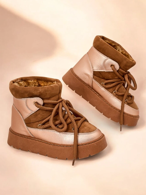 Zhinochi snihovi choboti Royalfashion Lace-up Iniuc