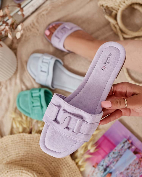 Royalfashion Fialové dámské žabky s přezkou Rydr