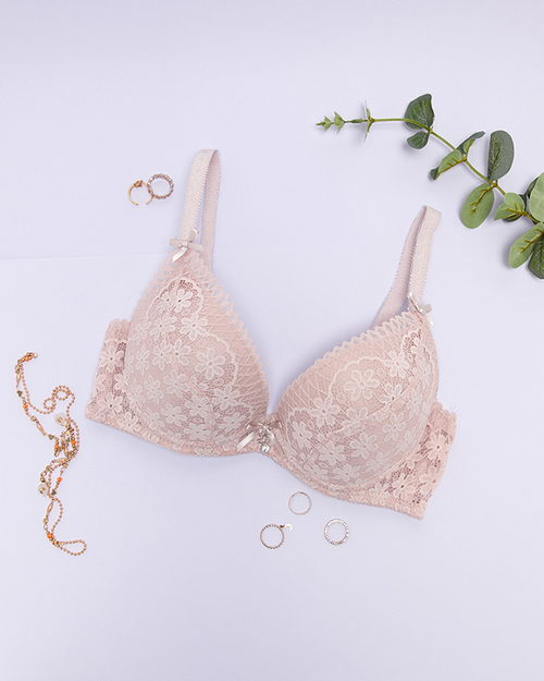 Світло-коричневий жіночий бюстгальтер з мереживом - Нижня білизна
