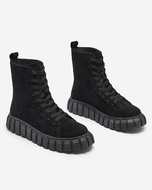 Чорні жіночі черевики з екозамші Alolu- Footwear