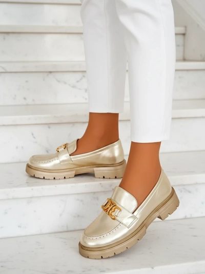 Zlaté Mokasíny Chloé Elegantní Dámský Styl