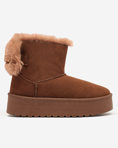 Royalfashion Dámské boty a'la snow boots in brown Goroggo