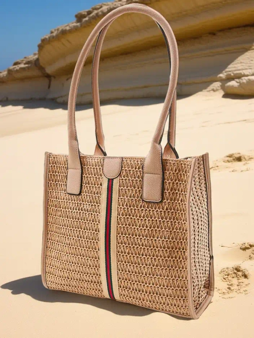 Royalfashion Велика солом'яна літня жіноча сумка