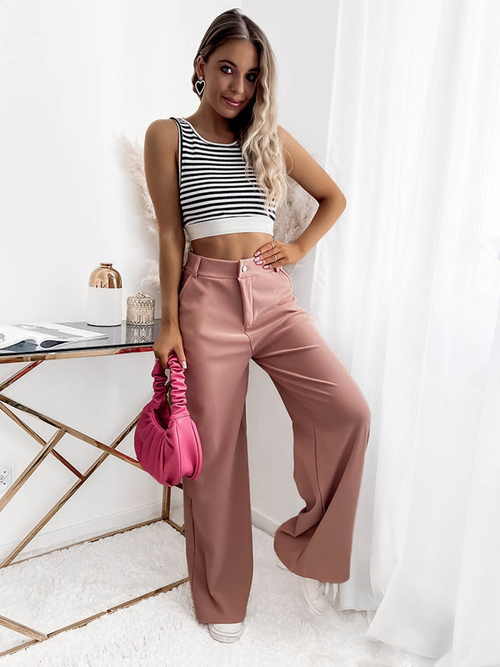 Широкі жіночі штани рожевого кольору - Одяг