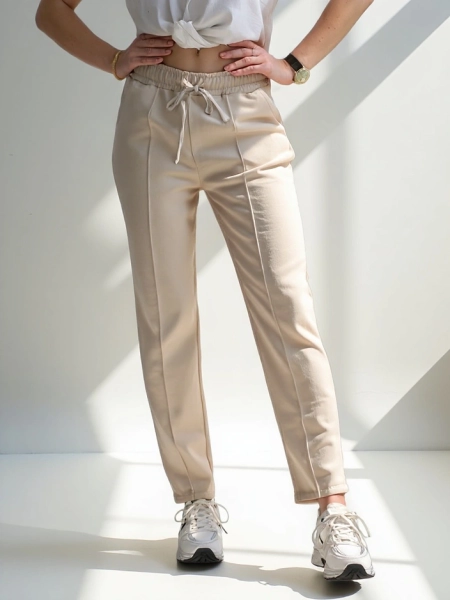 Royalfashion Rovné dámské kalhoty z viskózy