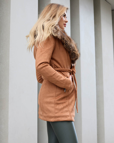 Dámská kožešinová bunda Camel - Oblečení