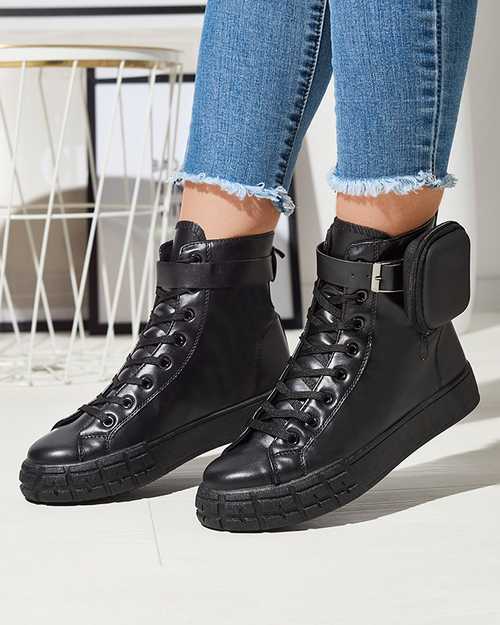 Чорні жіночі спортивні туфлі з сумкою Efiffe- Footwear