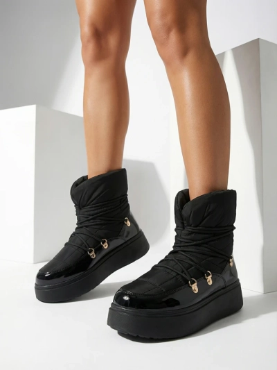 Royalfashion Dámské nazouvací sněhule v černé barvě Dabenda