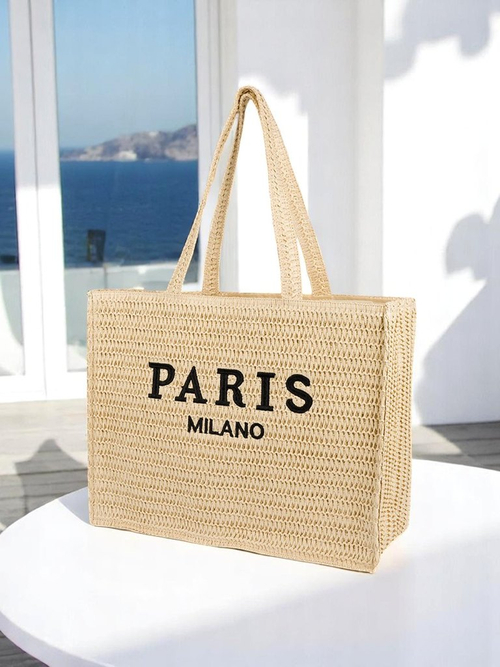 Royalfashion Велика жіноча солом'яна сумка Paris Milano Large