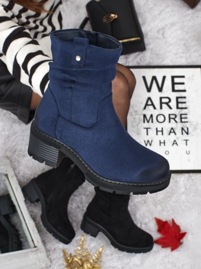 Vyšší dámské kotníkové boty z eko semiše Carmine