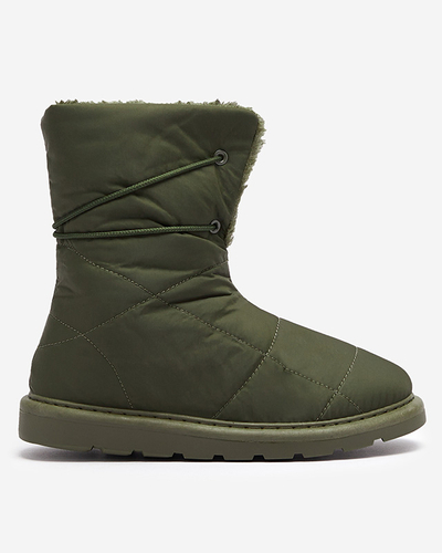 Tmavě zelené dámské boty a'la snow boots Amirfu- Obuv