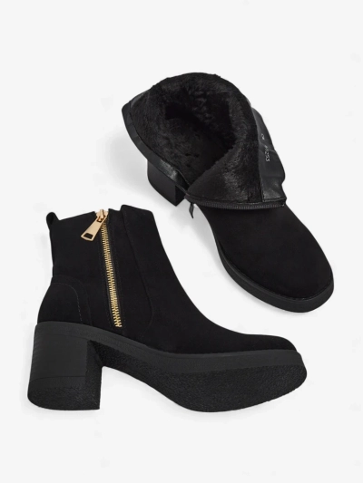 Kotníkové boty dámské eko semišové na sloupku Arshena