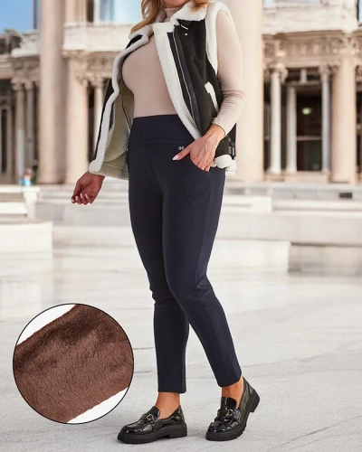 Royalfashion Dámské zateplené tregínové kalhoty PLUS SIZE