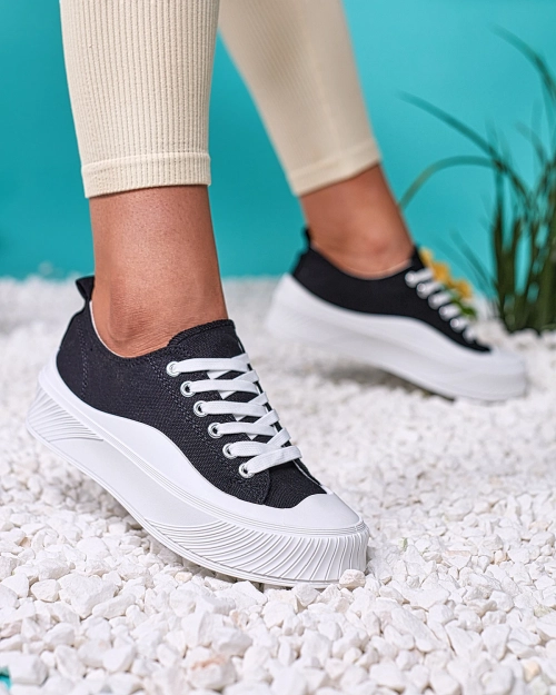 Royalfashion Чорні спортивні кросівки на платформі Luceri