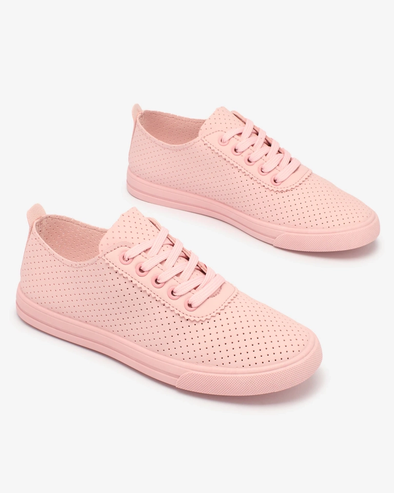 Royalfashion Růžová dámská prolamovaná tenisová obuv Salomp