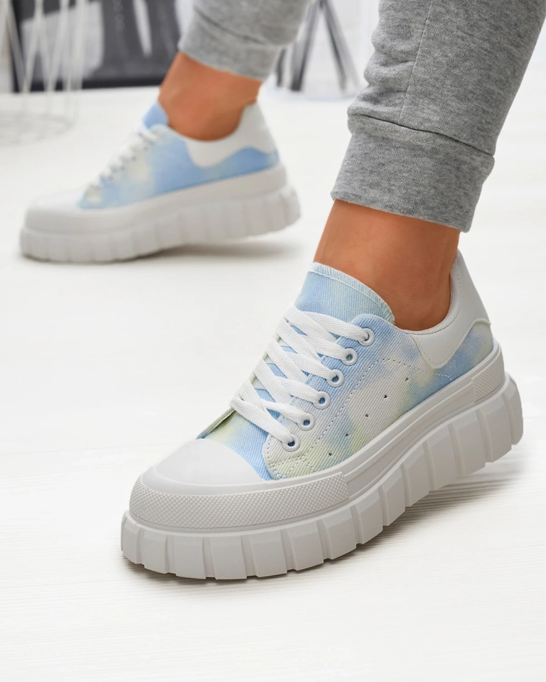 Modré dámské tenisky s potiskem Lonoll- Obuv