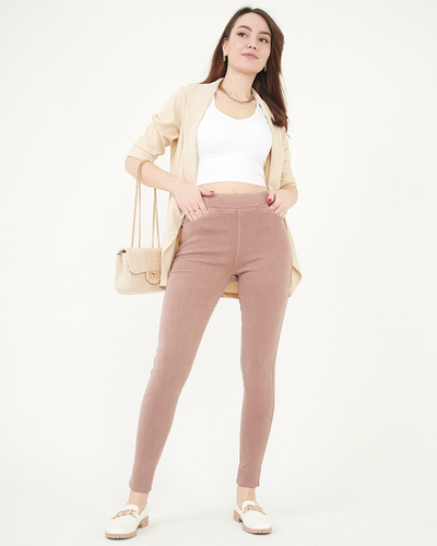 Klasické růžové dámské treginy - oblečení