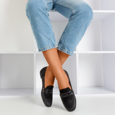 Чорні блискучі лофери Challa для жінок - Взуття