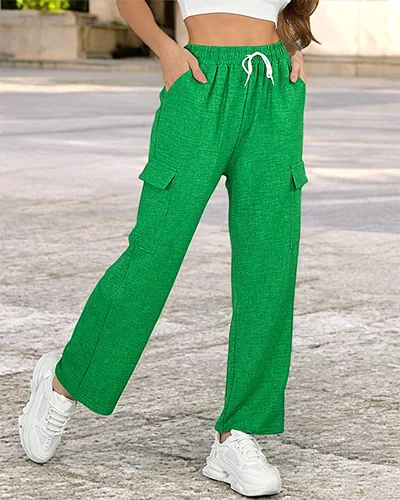 Royalfashion Dámské široké kalhoty s kapsami